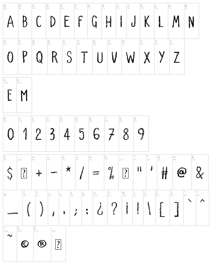 Very Simple Chalk font map